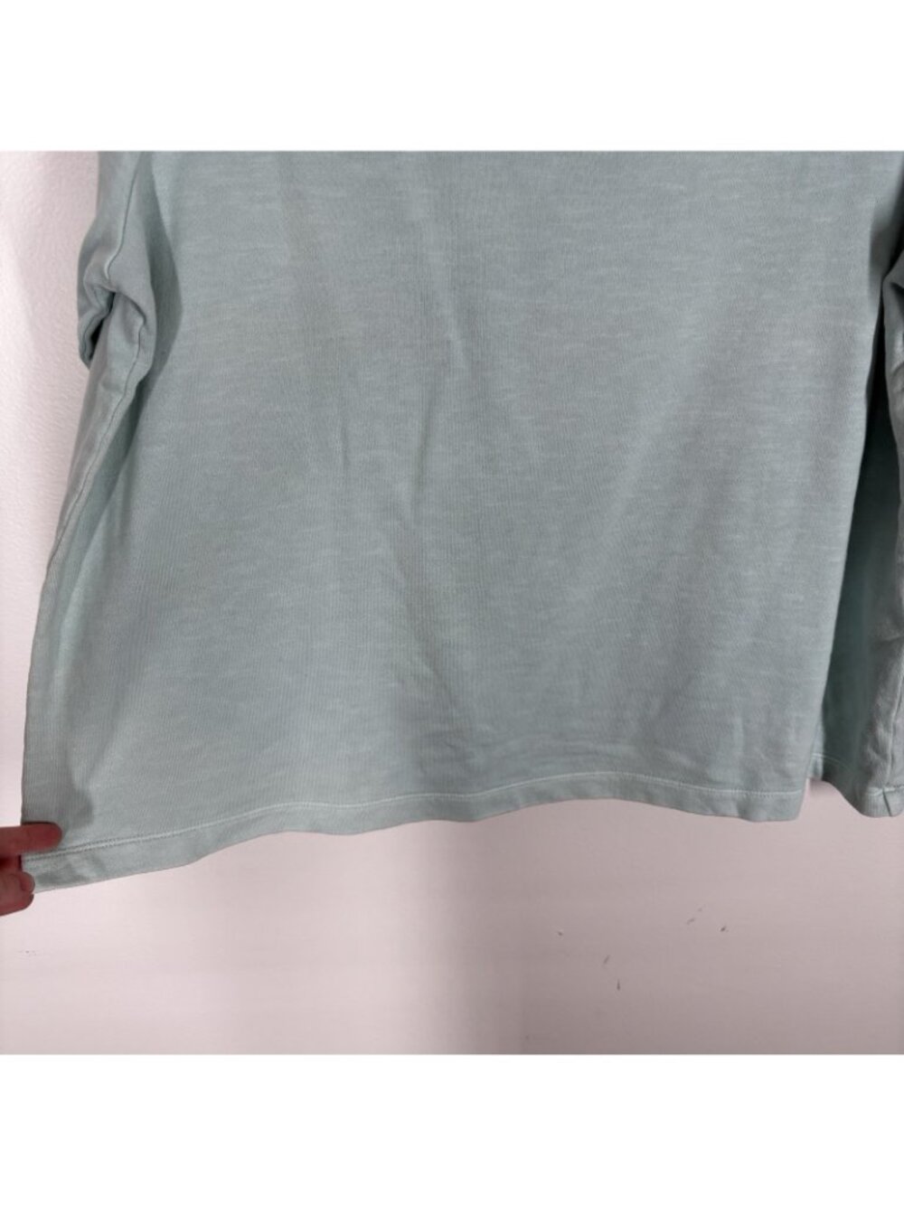 Eileen Fisher Women M Pool Blue Garment-Dyed Terry Funnel Neck Top NWOT - Picture 3 of 9